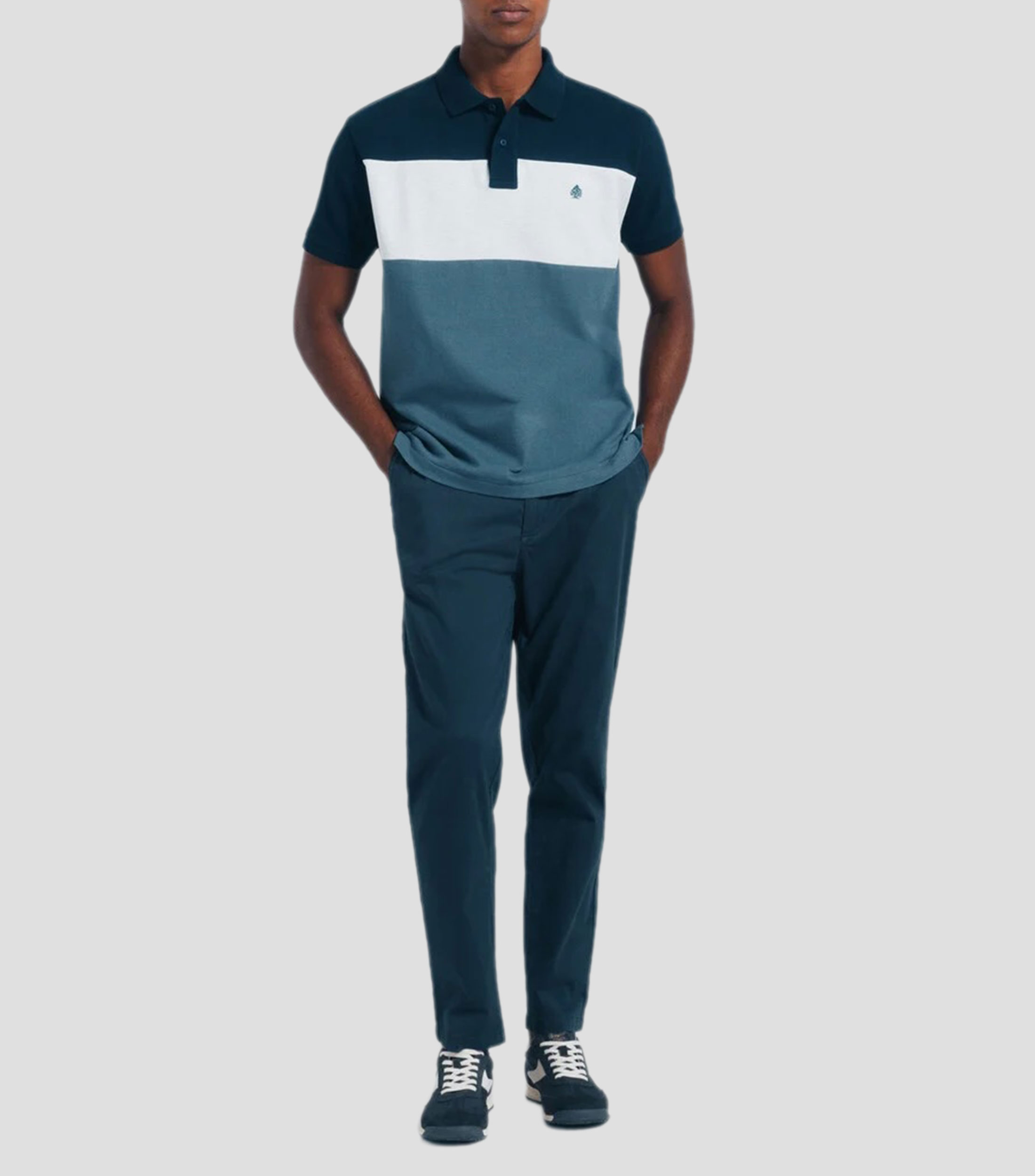 Playera tipo polo con manga corta y rayas Hombre